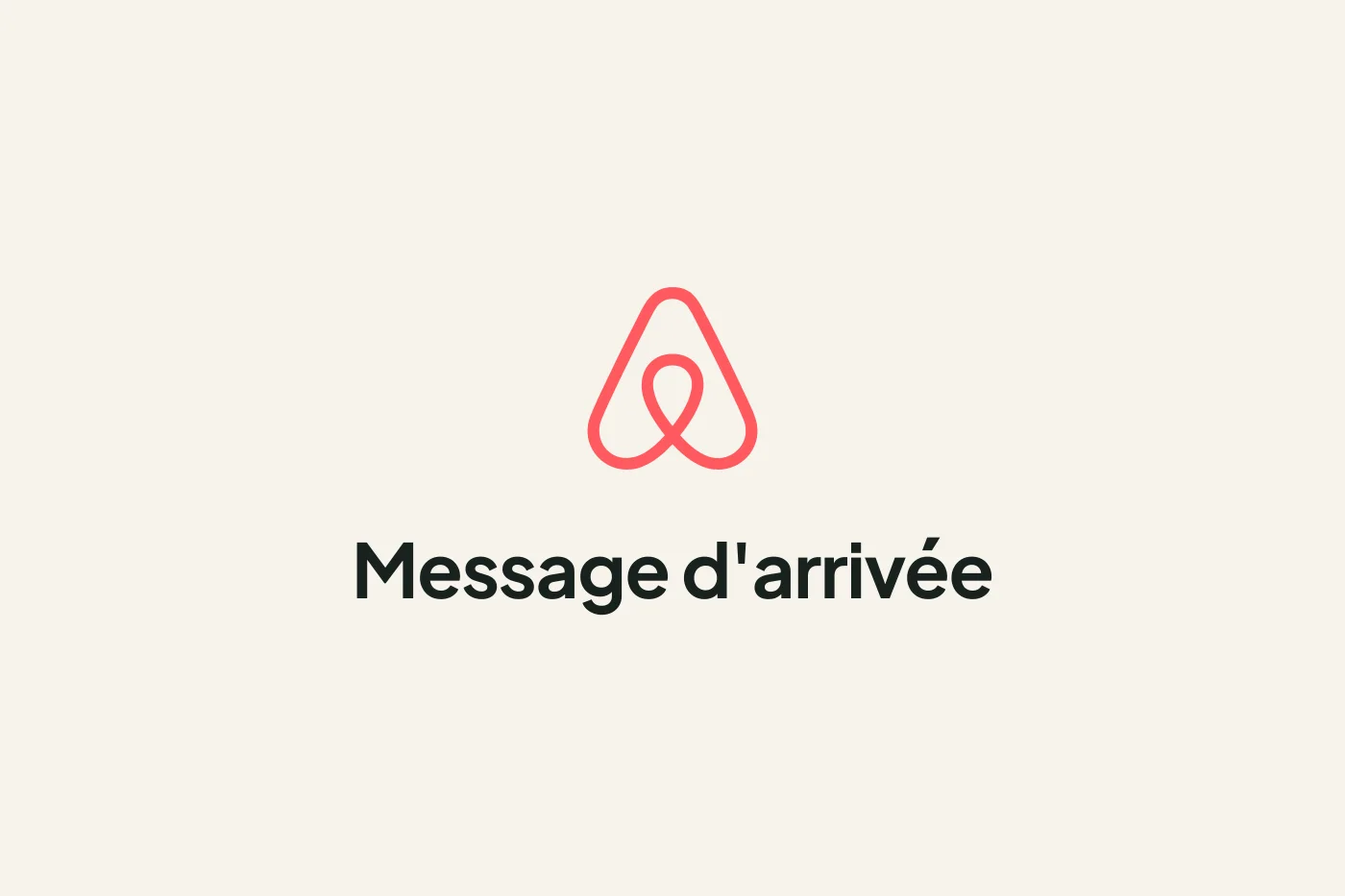 Cover Airbnb : modèle de message d'arrivée